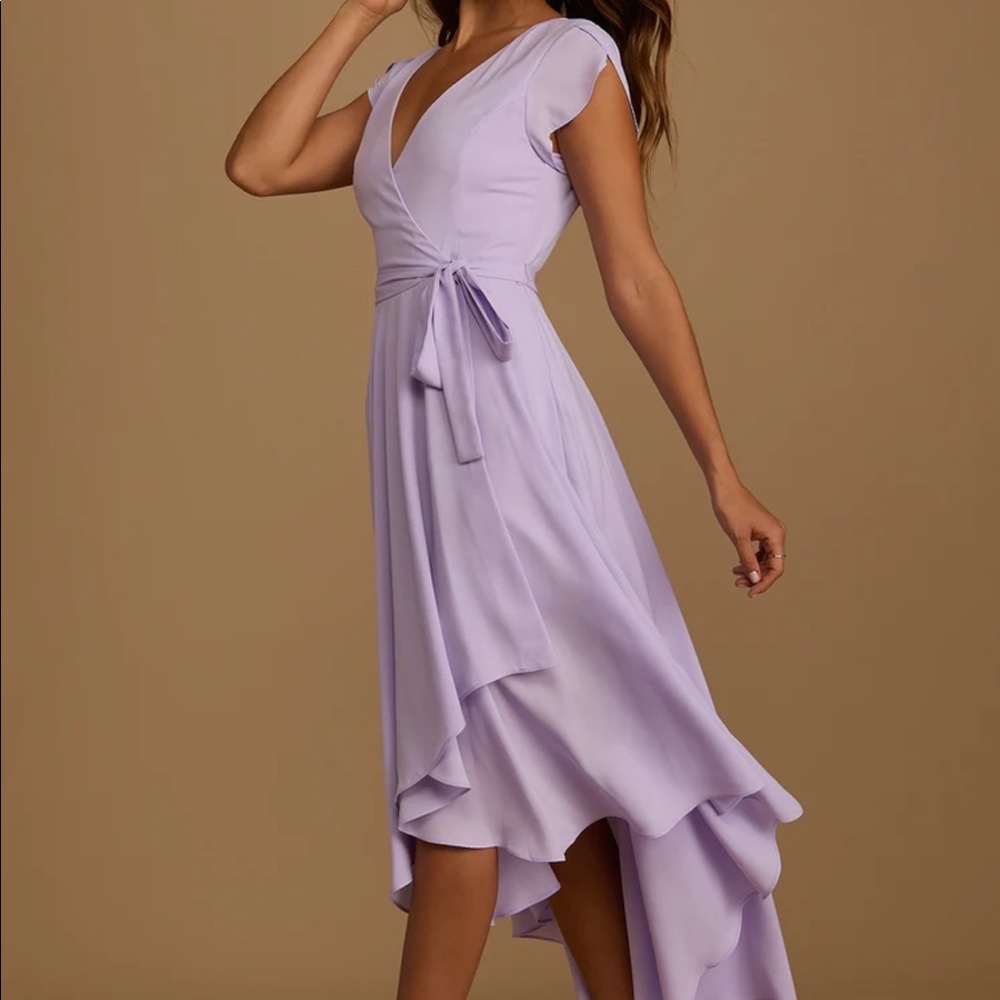 Lulu’s French Countryside Lavender High-Low Dress